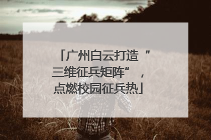 广州白云打造“三维征兵矩阵”，点燃校园征兵热