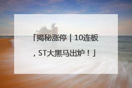 揭秘涨停｜10连板，ST大黑马出炉！