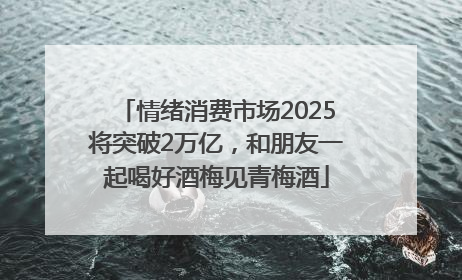 情绪消费市场2025将突破2万亿，和朋友一起喝好酒梅见青梅酒