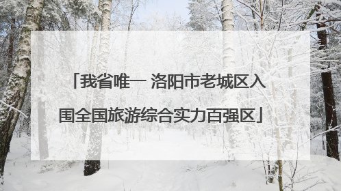 我省唯一 洛阳市老城区入围全国旅游综合实力百强区