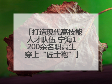 打造现代高技能人才队伍 宁海1200余名职高生穿上“匠士袍”