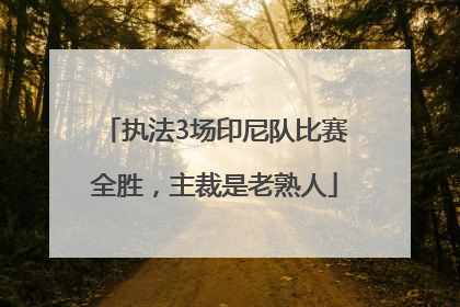 执法3场印尼队比赛全胜，主裁是老熟人