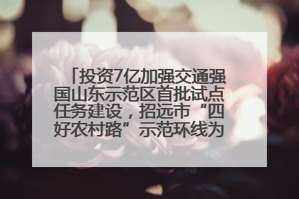 投资7亿加强交通强国山东示范区首批试点任务建设，招远市“四好农村路”示范环线为乡村振兴“开路”