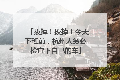 拔掉！拔掉！今天下班前，杭州人务必检查下自己的车