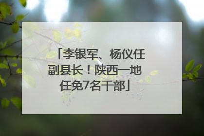 李银军、杨仪任副县长！陕西一地任免7名干部