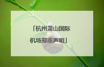 杭州萧山国际机场郑重声明