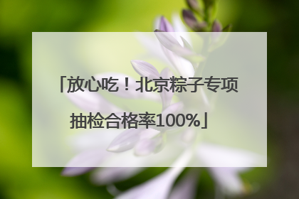 放心吃！北京粽子专项抽检合格率100%