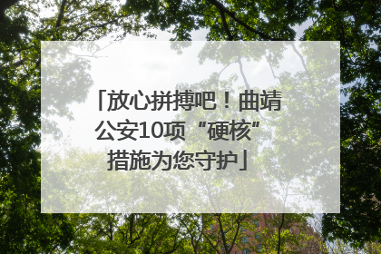 放心拼搏吧！曲靖公安10项“硬核”措施为您守护