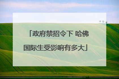 政府禁招令下 哈佛国际生受影响有多大