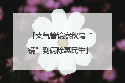 支气管镜察秋毫“镜”到病除惠民生