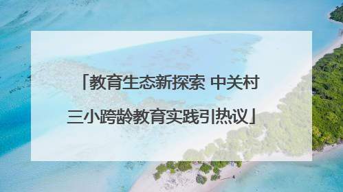 教育生态新探索 中关村三小跨龄教育实践引热议