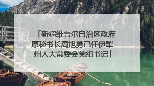 新疆维吾尔自治区政府原秘书长周旭勇已任伊犁州人大常委会党组书记