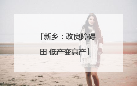 新乡：改良障碍田 低产变高产