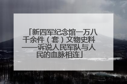 新四军纪念馆一万八千余件（套）文物史料——诉说人民军队与人民的血脉相连