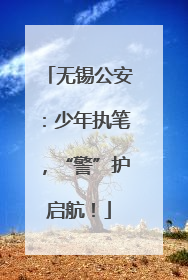 无锡公安：少年执笔，“警”护启航！