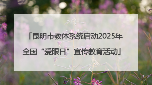 昆明市教体系统启动2025年全国“爱眼日”宣传教育活动