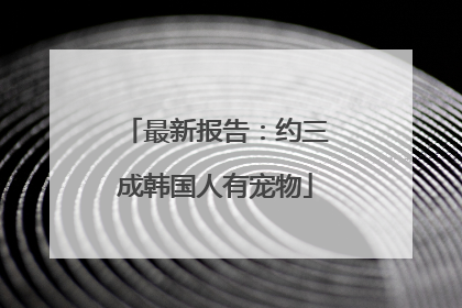 最新报告：约三成韩国人有宠物