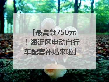 最高领750元！海淀区电动自行车配套补贴来啦