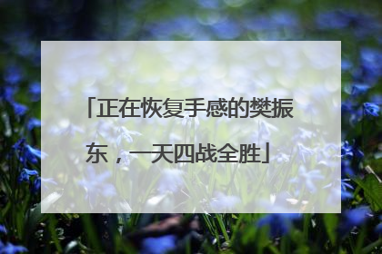 正在恢复手感的樊振东，一天四战全胜