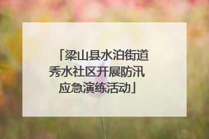 梁山县水泊街道秀水社区开展防汛应急演练活动