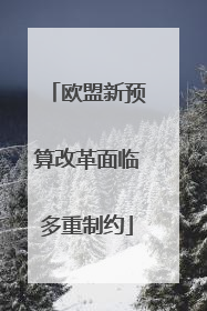 欧盟新预算改革面临多重制约