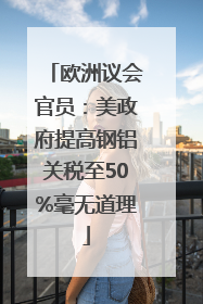 欧洲议会官员：美政府提高钢铝关税至50%毫无道理