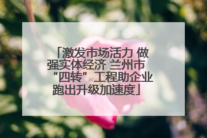 激发市场活力 做强实体经济 兰州市“四转”工程助企业跑出升级加速度