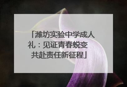潍坊实验中学成人礼：见证青春蜕变 共赴责任新征程