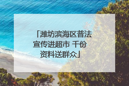 潍坊滨海区普法宣传进超市 千份资料送群众