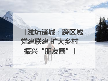 潍坊诸城：跨区域党建联建 扩大乡村振兴“朋友圈”