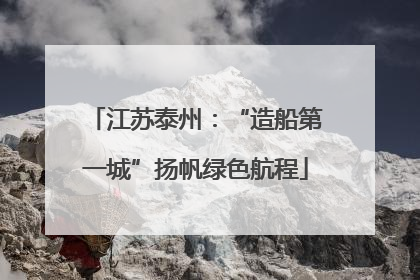 江苏泰州：“造船第一城”扬帆绿色航程