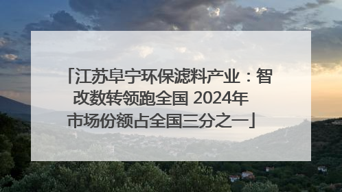 江苏阜宁环保滤料产业：智改数转领跑全国 2024年市场份额占全国三分之一