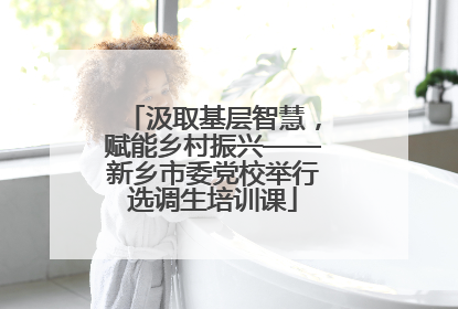 汲取基层智慧，赋能乡村振兴——新乡市委党校举行选调生培训课