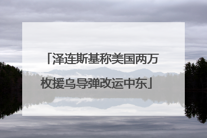 泽连斯基称美国两万枚援乌导弹改运中东