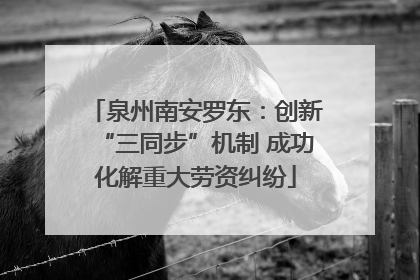泉州南安罗东：创新“三同步”机制 成功化解重大劳资纠纷