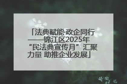 法典赋能·政企同行——锦江区2025年“民法典宣传月”汇聚力量 助推企业发展