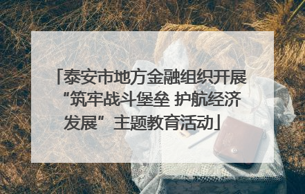 泰安市地方金融组织开展“筑牢战斗堡垒 护航经济发展”主题教育活动