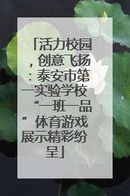 活力校园，创意飞扬：泰安市第一实验学校“一班一品”体育游戏展示精彩纷呈