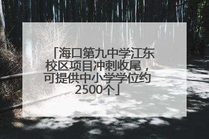 海口第九中学江东校区项目冲刺收尾，可提供中小学学位约2500个
