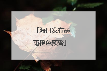海口发布暴雨橙色预警