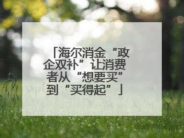 海尔消金“政企双补”让消费者从“想要买”到“买得起”
