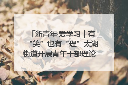 浙青年·爱学习｜有“笑”也有“理”太湖街道开展青年干部理论宣讲“开放麦”