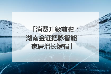 消费升级前瞻：湖南金证把脉智能家居增长逻辑