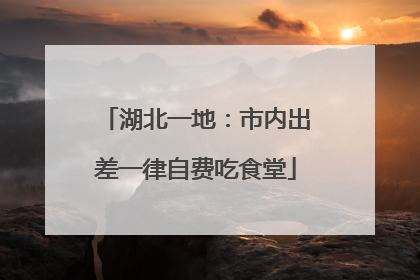 湖北一地：市内出差一律自费吃食堂