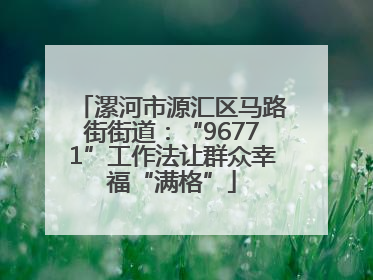 漯河市源汇区马路街街道：“96771”工作法让群众幸福“满格”