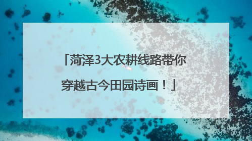 菏泽3大农耕线路带你穿越古今田园诗画！