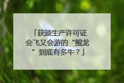 获颁生产许可证 会飞又会游的“鲲龙”到底有多牛？