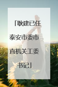 耿建已任泰安市委市直机关工委书记