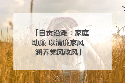 自贡沿滩：家庭助廉 以清廉家风涵养党风政风