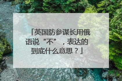 英国防参谋长用俄语说“不”，表达的到底什么意思？